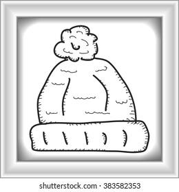 Simple hand drawn doodle of a woolly hat