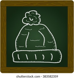 Simple hand drawn doodle of a woolly hat