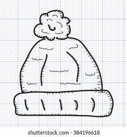 Simple hand drawn doodle of a woolly hat