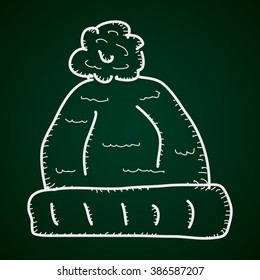 Simple hand drawn doodle of a woolly hat