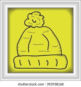 Simple hand drawn doodle of a woolly hat
