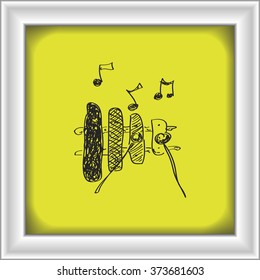 Simple hand drawn doodle of a xylophone