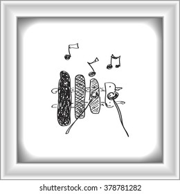 Simple hand drawn doodle of a xylophone