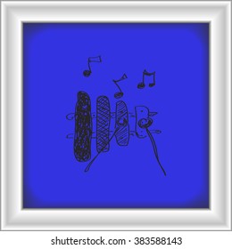 Simple hand drawn doodle of a xylophone