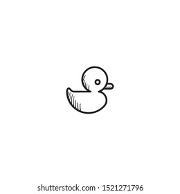 simple hand drawn duck cartoon design