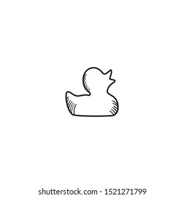 simple hand drawn duck cartoon design