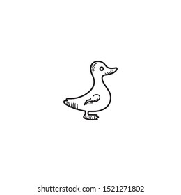 simple hand drawn duck cartoon design