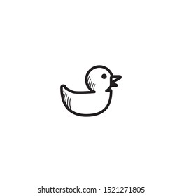 simple hand drawn duck cartoon design