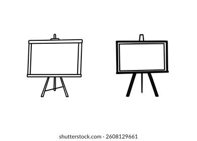 Simple Hand Drawn Easel Illustrations For Presentations And Creative Displays Isolated On White