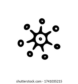 Simple elemento floral dibujado a mano aislado en fondo blanco. Estilo Doodle. Ilustración vectorial de plantas.