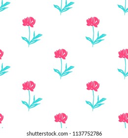 Simple Hand Drawn Flowers Print