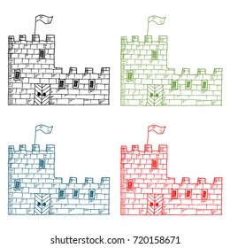 simple hand drawn fortress vector