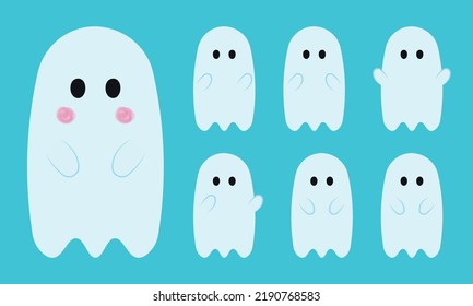 Simple Hand Drawn Ghost for Halloween Banner Background Element Decoration