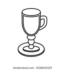 Simple hand drawn glass with drink. Kitchen utensils doodle illustration