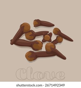Arte gráfico dibujado a mano simple de la hierba del clavo