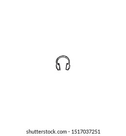 simple hand drawn headphone logo icon design