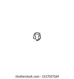 simple hand drawn headphone logo icon design