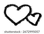 Simple hand drawn heart drawing illustration Scribble heart doodle Love clipart