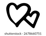 Simple hand drawn heart drawing illustration Scribble heart doodle Love clipart
