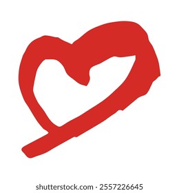 Simple hand drawn heart drawing illustration Scribble heart doodle Love clipart
