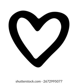 Simple hand drawn heart drawing illustration Scribble heart doodle Love clipart