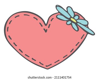 Simple ilustración del corazón dibujada a mano aislada en un fondo blanco. Cute valentine's day heart doodle.
