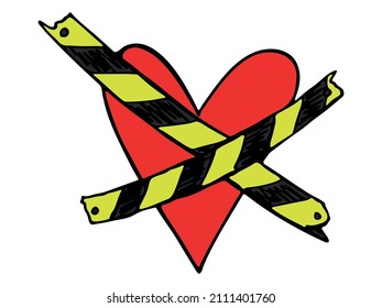 Simple ilustración del corazón dibujada a mano aislada en un fondo blanco. Cute valentine's day heart doodle.