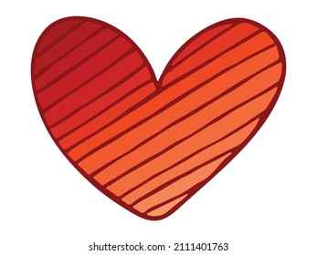 Simple hand drawn heart illustration isolated on a white background. Cute valentine's day heart doodle.