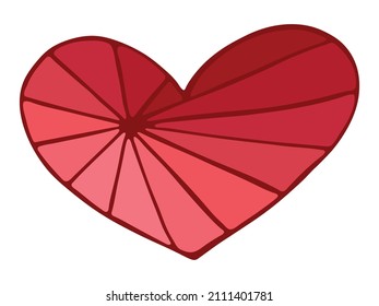 Simple ilustración del corazón dibujada a mano aislada en un fondo blanco. Cute valentine's day heart doodle.