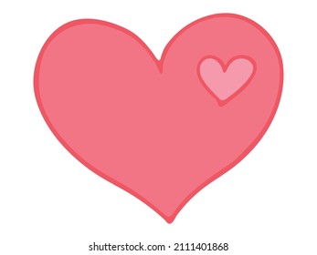 Simple hand drawn heart illustration isolated on a white background. Cute valentine's day heart doodle.
