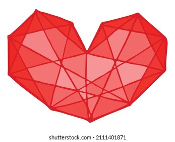 Simple hand drawn heart illustration isolated on a white background. Cute valentine's day heart doodle.