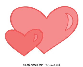 Simple ilustración del corazón dibujada a mano aislada en un fondo blanco. Cute valentine's day heart doodle.