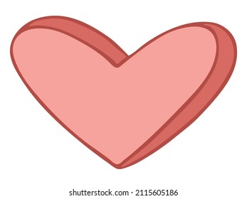 Simple ilustración del corazón dibujada a mano aislada en un fondo blanco. Cute valentine's day heart doodle.