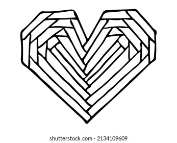 Simple hand drawn heart illustration isolated on a white background. Cute valentine's day heart doodle.