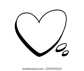 Simple, hand drawn heart shape symbolizes love, care, and positive emotions, perfect for valentine's day or romantic projects