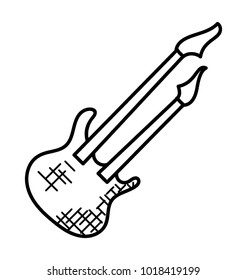 
A simple hand drawn icon of a musical string instrument which is known as Veena

