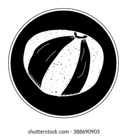 Simple hand drawn illustration of a beach ball