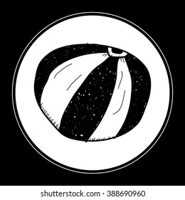 Simple hand drawn illustration of a beach ball