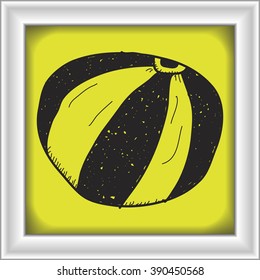 Simple hand drawn illustration of a beach ball