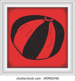 Simple hand drawn illustration of a beach ball