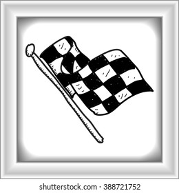 Simple hand drawn illustration of a checkered flag