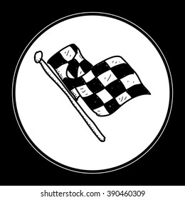 Simple hand drawn illustration of a checkered flag