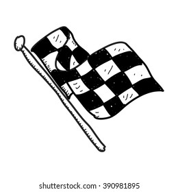 Simple hand drawn illustration of a checkered flag