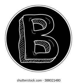 Simple hand drawn illustration of the letter B