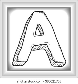Simple hand drawn illustration of the letter A