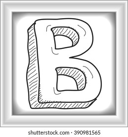 Simple hand drawn illustration of the letter B