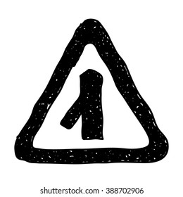 Simple hand drawn illustration of a road sign