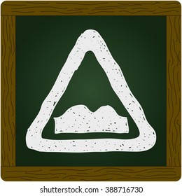 Simple hand drawn illustration of a road sign