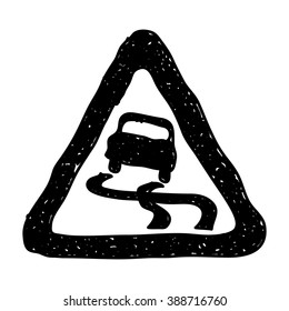 Simple hand drawn illustration of a road sign
