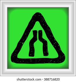 Simple hand drawn illustration of a road sign